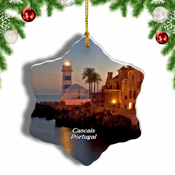 Portugal Cascais Christmas Ornament 3 Inches Snow