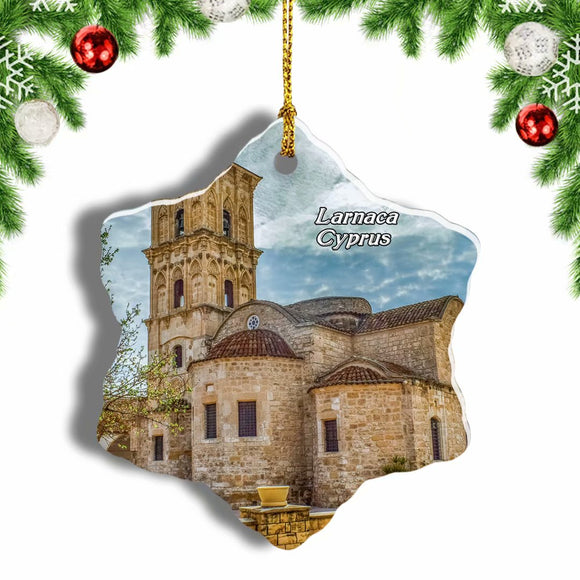 Cyprus Larnaca St Lazarus Church Christmas Ornament 3 Inches Snow