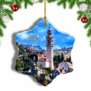 Croatia Brac Lozisco Christmas Ornament 3 Inches Snow