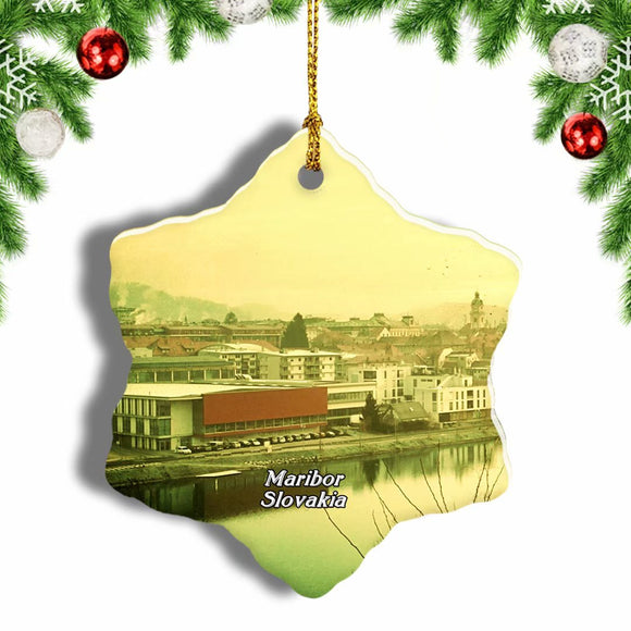 Maribor Slovenia Christmas Ornament 3 Inches Snow