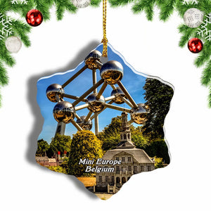 Belgium Mini Europe Miniature Park Brussels Christmas Ornament 3 Inches Snow