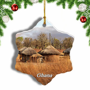 Ghana Christmas Ornament 3 Inches Snow