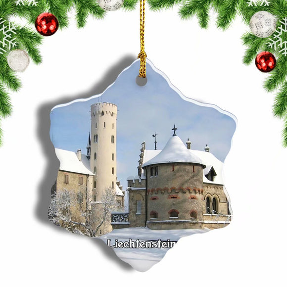 Liechtenstein Castle  Christmas Ornament 3 Inches Snow