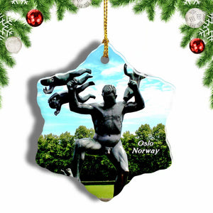 Norway Frogner Park Oslo Christmas Ornament 3 Inches Snow