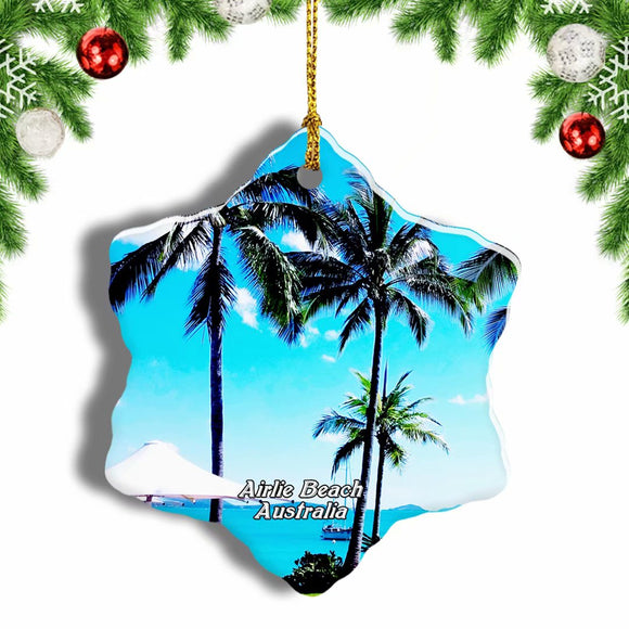 Australia Airlie Beach Lagoon Christmas Ornament 3 Inches Snow