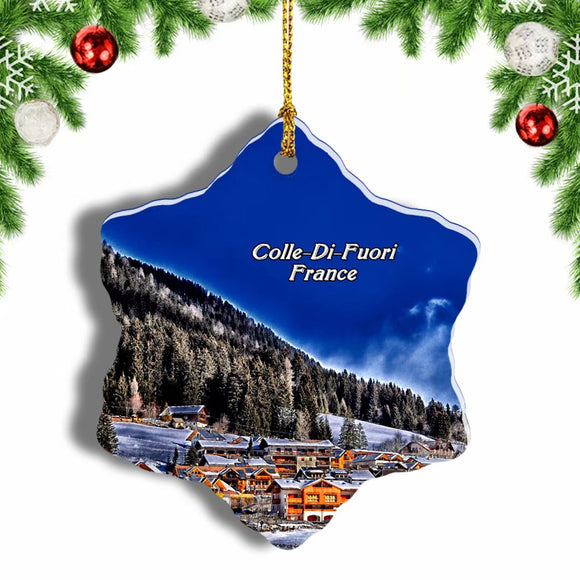 France Colle-Di-Fuori France Christmas Ornament 3 Inches Snow