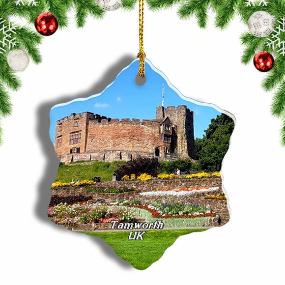 UK England Tamworth Castle Christmas Ornament 3 Inches Snow