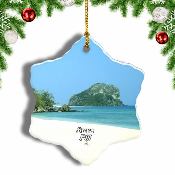 Suva Fiji Christmas Ornament 3 Inches Snow