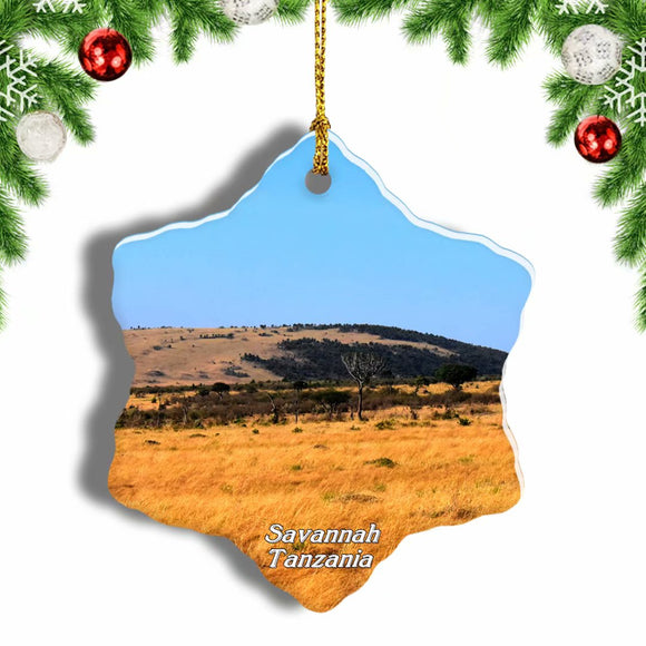 Tanzania Savannah Christmas Ornament 3 Inches Snow