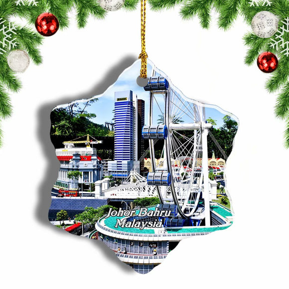 Malaysia Johor Bahru Christmas Ornament 3 Inches Snow