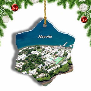 Mayotte Christmas Ornament 3 Inches Snow