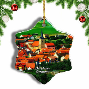 Germany Burglauer Christmas Ornament 3 Inches Snow