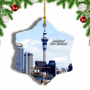 New Zealand Sky Tower Auckland Christmas Ornament 3 Inches Snow