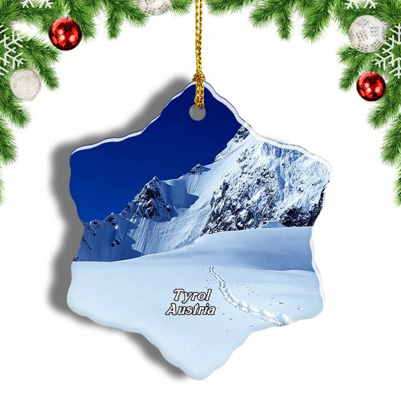 Austria St. Anton Ski Resort Tyrol Christmas Ornament 3 Inches Snow