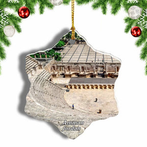 Jordan Roman Theatre Amman Christmas Ornament 3 Inches Snow