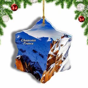 France Cosmiques Ridge Chamonix Christmas Ornament 3 Inches Snow