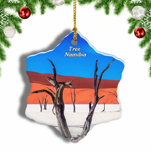 Namibia Wilderness Tree Christmas Ornament 3 Inches Snow