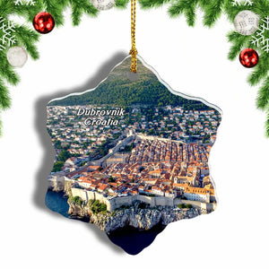 Croatia Dubrovnik City Christmas Ornament 3 Inches Snow