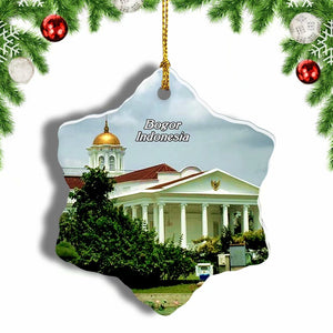 Indonesia Bogor Botanical Gardens Christmas Ornament 3 Inches Snow