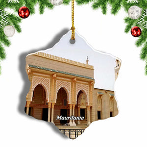 Saudi Mosque Mauritania Christmas Ornament 3 Inches Snow