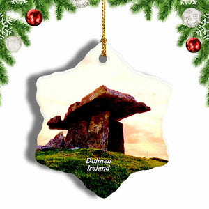 Ireland Dolmen New Stone Age Christmas Ornament 3 Inches Snow