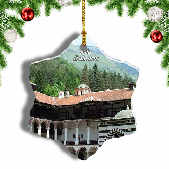 Bulgaria Rila Monastery Christmas Ornament 3 Inches Snow