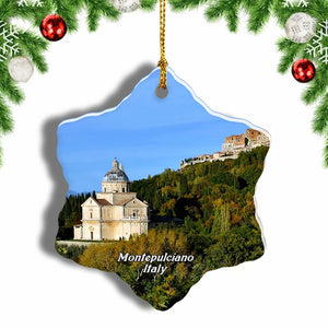 Montepulciano San Biagio Italy Christmas Ornament 3 Inches Snow