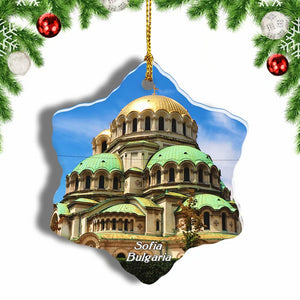 Bulgaria Church Sophia Christmas Ornament 3 Inches Snow