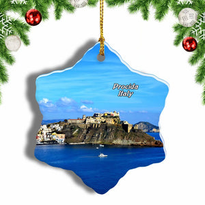 Procida Italy Christmas Ornament 3 Inches Snow