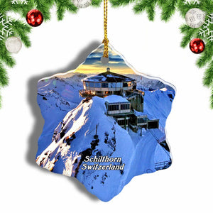 Switzerland Schilthorn Christmas Ornament 3 Inches Snow