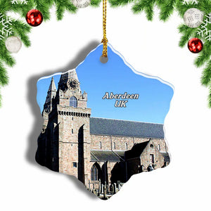 UK England St Machar's Cathedral Aberdeen Christmas Ornament 3 Inches Snow