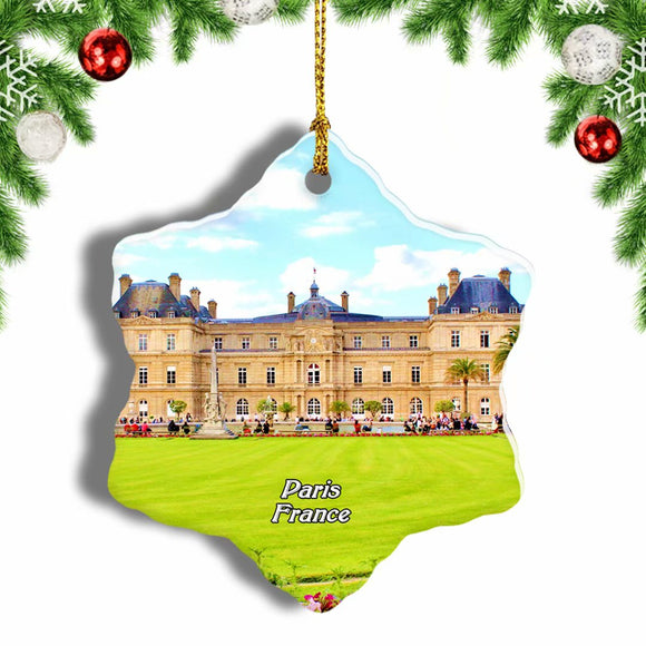 France Luxembourg Gardens Paris.jpg Christmas Ornament 3 Inches Snow