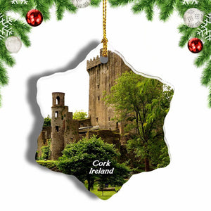 Ireland Blarney Castle Cork Christmas Ornament 3 Inches Snow