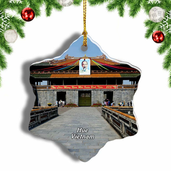 Vietnam Hue Imperial City Christmas Ornament 3 Inches Snow