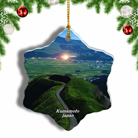 Aso Kumamoto Japan Christmas Ornament 3 Inches Snow