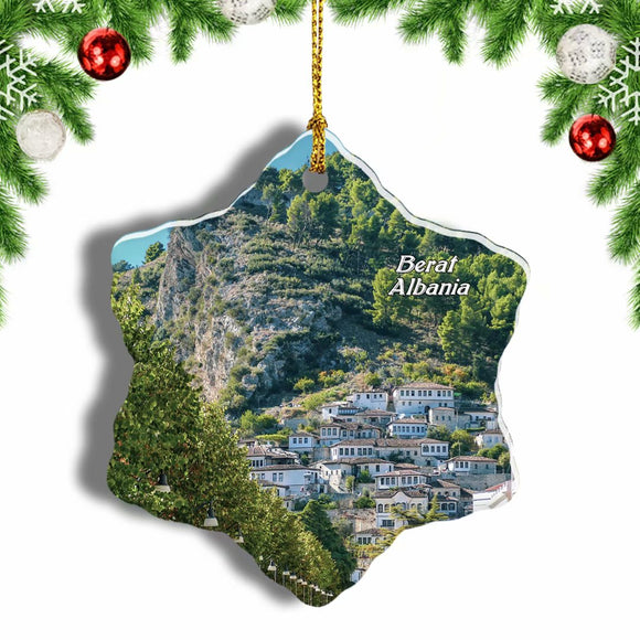 Albania Berat Albania Christmas Ornament 3 Inches Snow