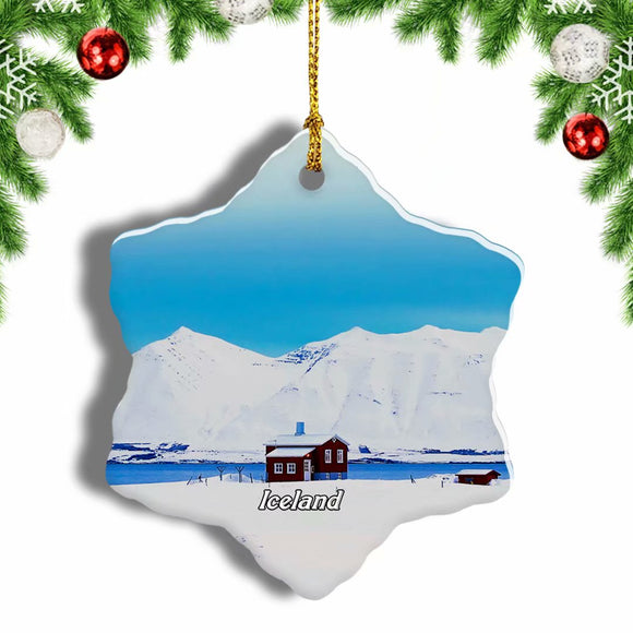 Iceland House Christmas Ornament 3 Inches Snow