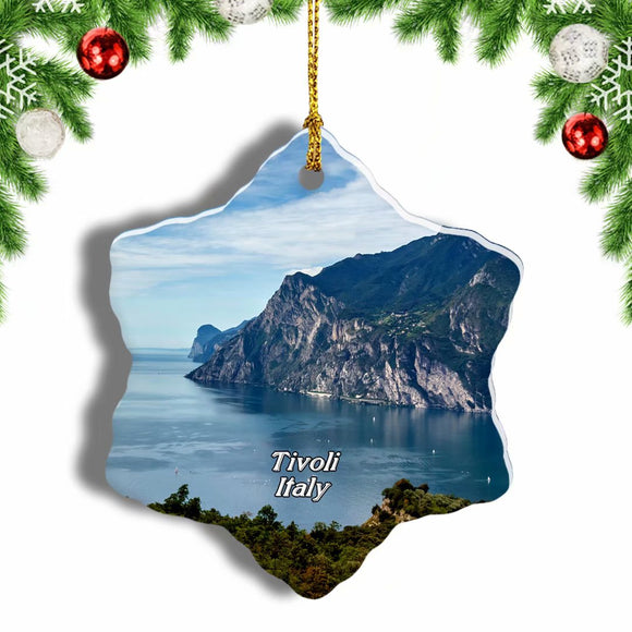 Italy Lake Garda Tivoli Christmas Ornament 3 Inches Snow