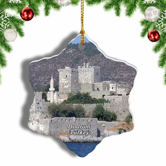 Turkey Castle of St. Peter Bodrum Christmas Ornament 3 Inches Snow