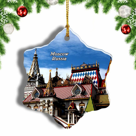 Russia Izmailovo Kremlin Museum  Moscow Christmas Ornament 3 Inches Snow