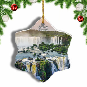 Brazil Iguazu Falls Christmas Ornament 3 Inches Snow