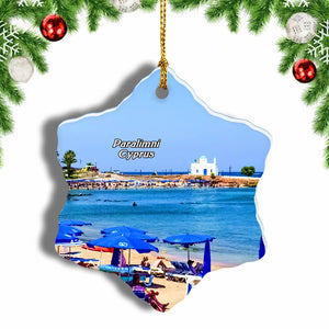 Protaras Paralimni Cyprus Christmas Ornament 3 Inches Snow