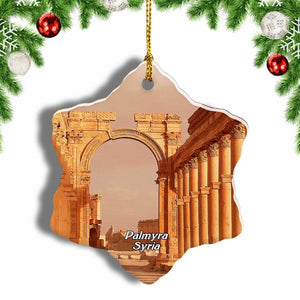 Palmyra Syria Christmas Ornament 3 Inches Snow