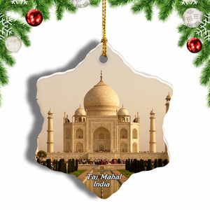 India Taj Mahal Christmas Ornament 3 Inches Snow