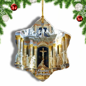 Lithuania Kaunas Cathedral Of St Peter And Paul Christmas Ornament 3 Inches Snow