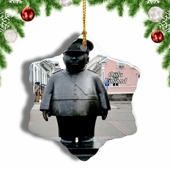 Finland The Fat Policeman Oulu Christmas Ornament 3 Inches Snow