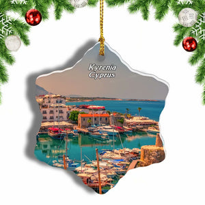 Cyprus Kyrenia Christmas Ornament 3 Inches Snow