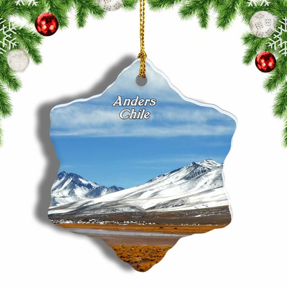 Andes Chile Christmas Ornament 3 Inches Snow