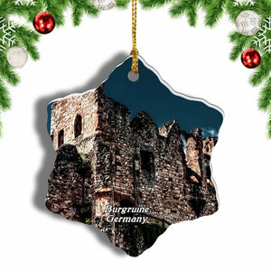 Germany Castle Burgruine Christmas Ornament 3 Inches Snow