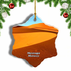 Morocco Merzouga Desert Christmas Ornament 3 Inches Snow